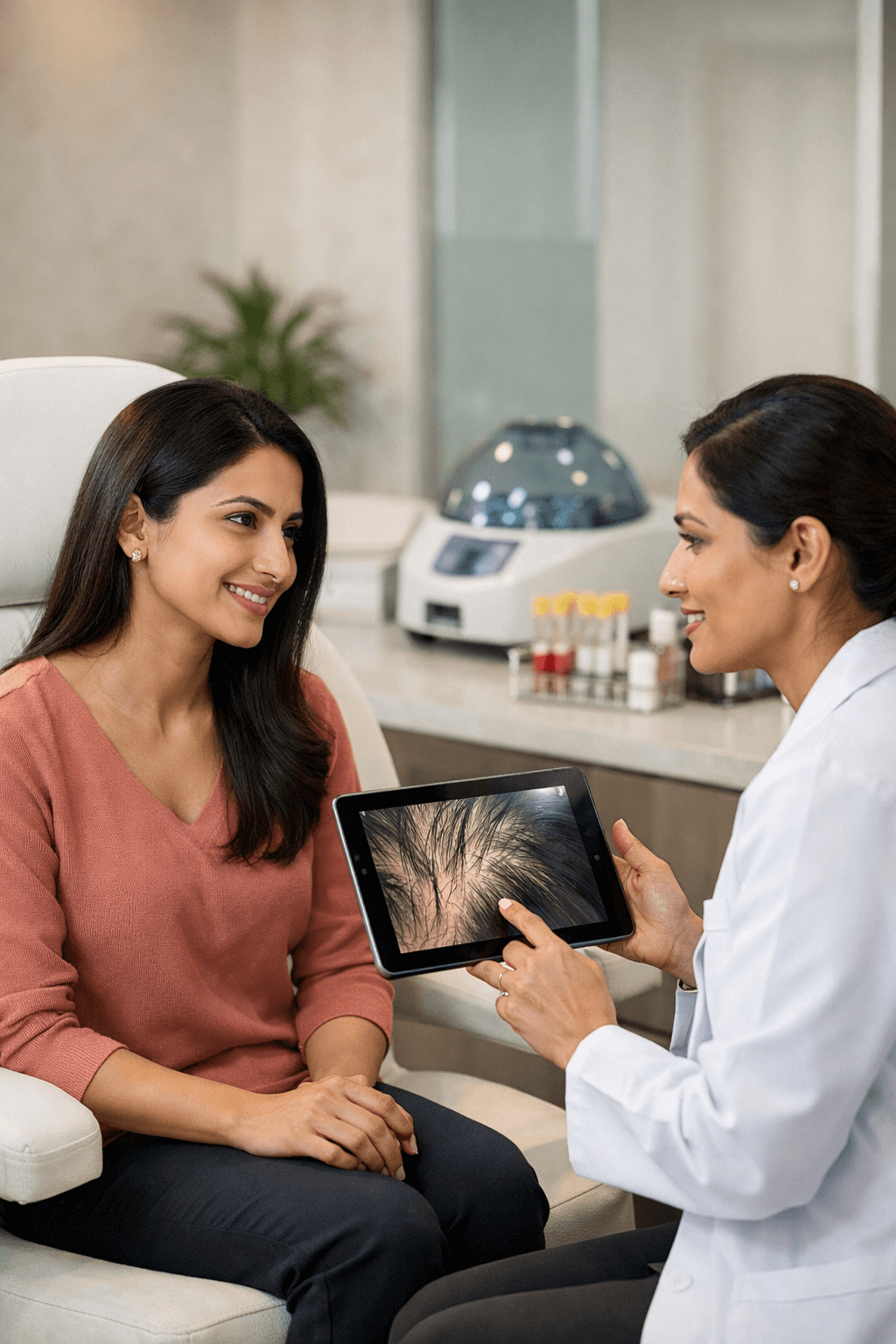 Doctor consulting for PRP or GFC